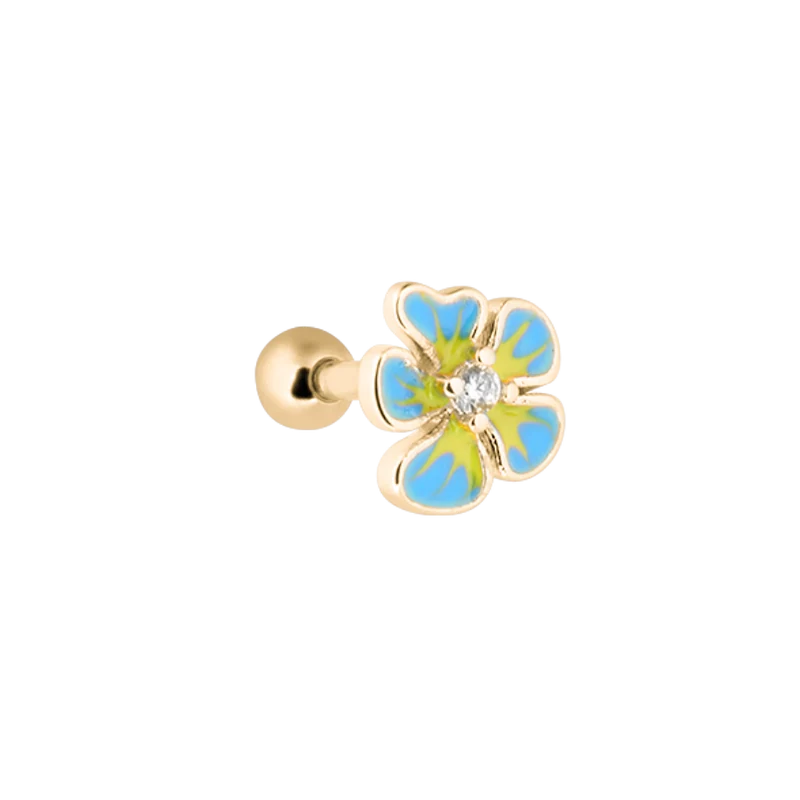 Turquoise Flower Ohr Piercing