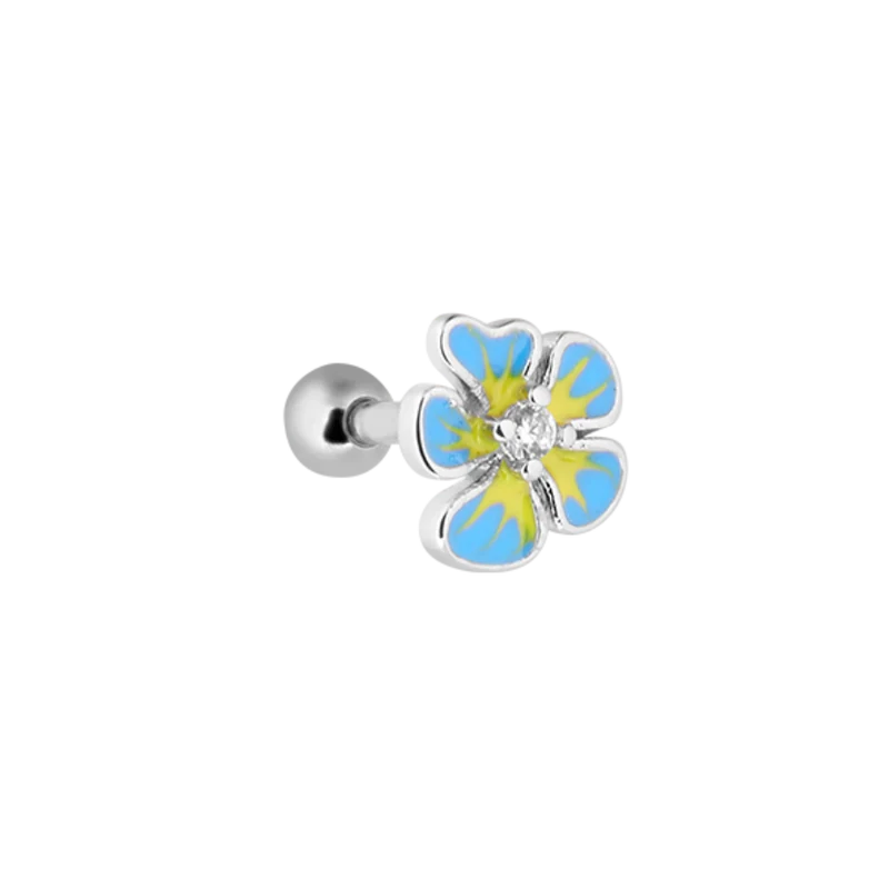 Turquoise Flower Ohr Piercing