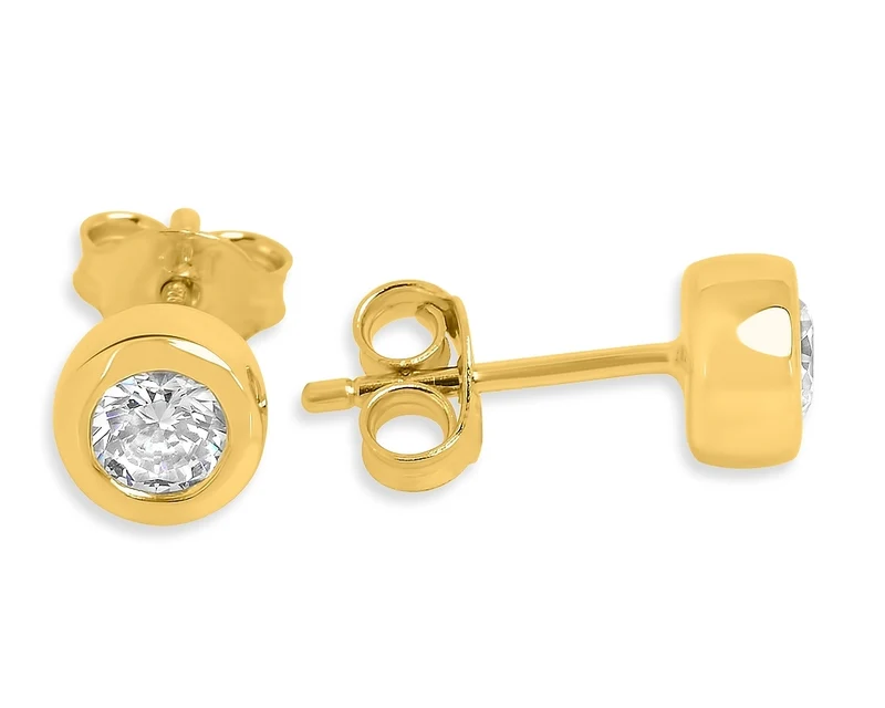 OHRRING MIT ZIRKONIA OHRSTECKER RUND VERGOLDET SCHMUCK ONLINE