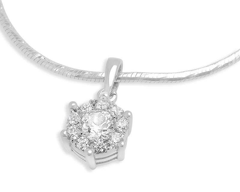 KETTEN ANHÄNGER GLÄNZEND MIT ZIRKONIA HOCHWERTIGER SILBERSCHMUCK