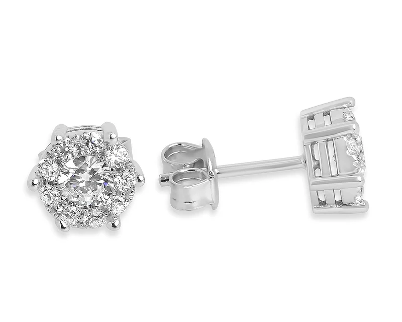 EXKLUSIVE KRISTALL OHRSTECKER OHRRING MIT ZIRKONIA STECKER SILBER