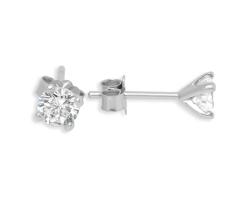 KRISTALL OHRSTECKER 925 STERLING SILBER SILBERSCHMUCK GLÄNZEND