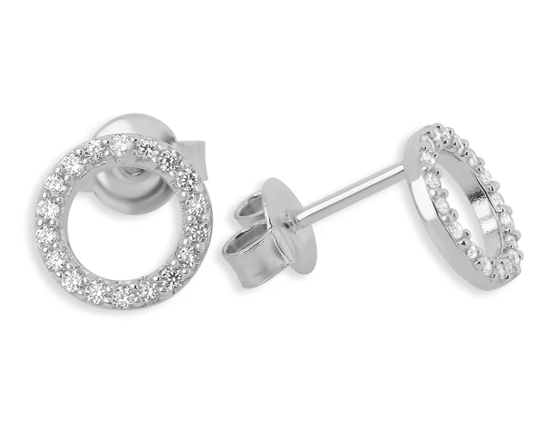 ELEGANTE ZIRKONIA OHRSTECKER KREIS SILBERSCHMUCK ONLINE