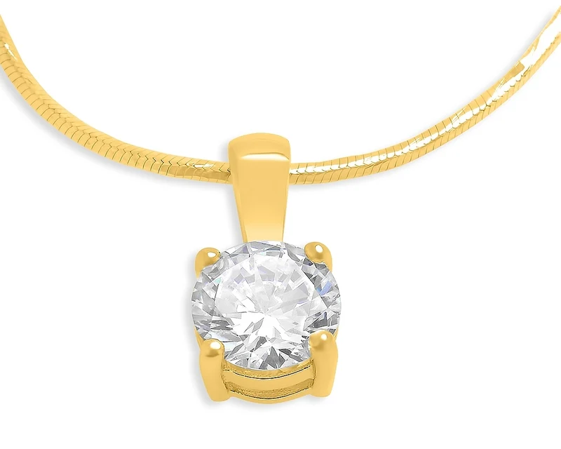 GLÄNZENDER DAMENSCHMUCK FUNKELNDER ZIRKONIA ANHÄNGER SCHMUCK VERGOLDET