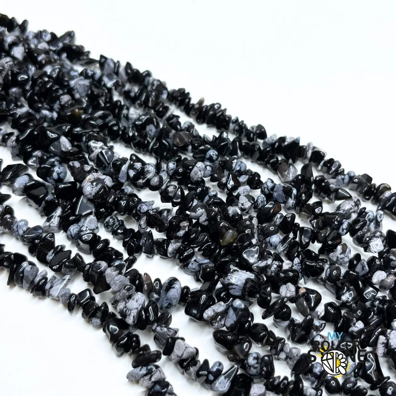 Obsidian-Schneeflocken-Splitterperlen 80 cm