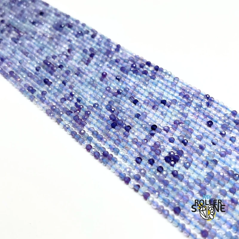 5A 2MM Mehrfarbige Fluorit Facettenperle