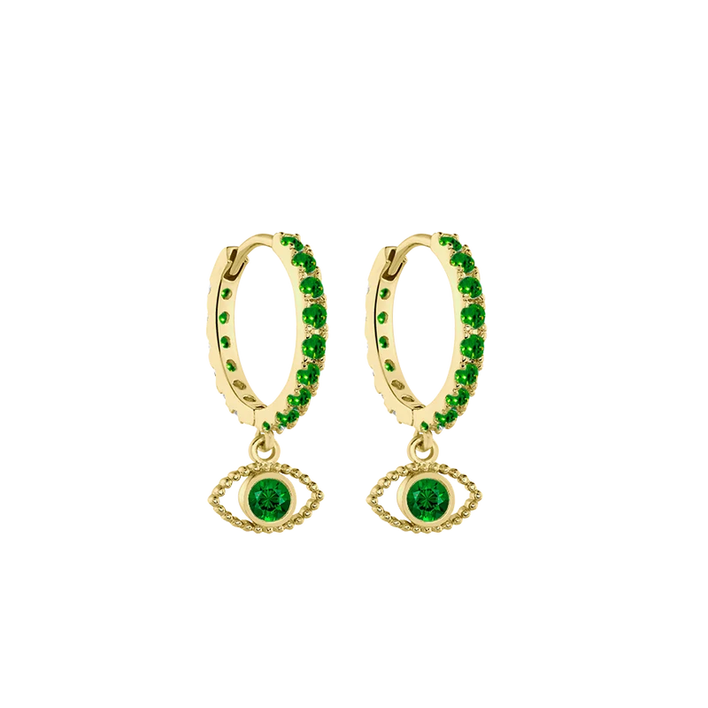 Pave Eye Huggies 18 Karat Vergoldet
