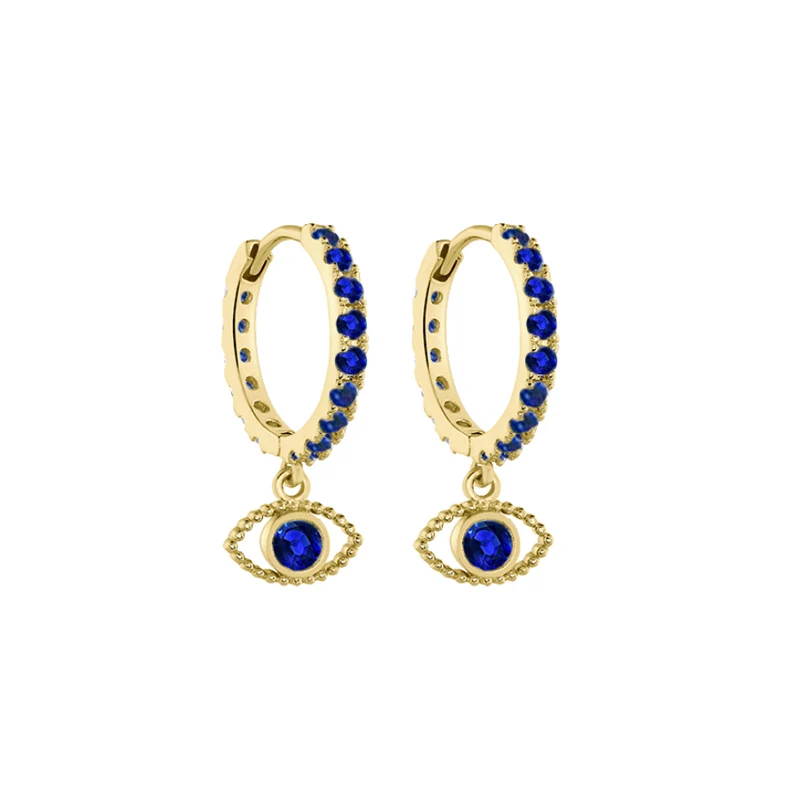 Pave Eye Huggies 18 Karat Vergoldet