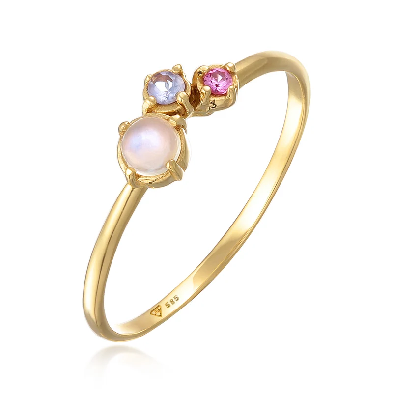 Ring Glamurös | Tansanit, Mondstein, syn. Saphir