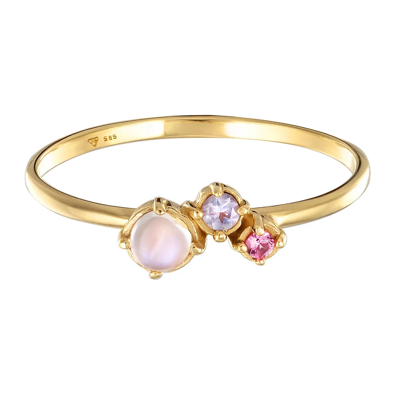 Ring Glamurös | Tansanit, Mondstein, syn. Saphir