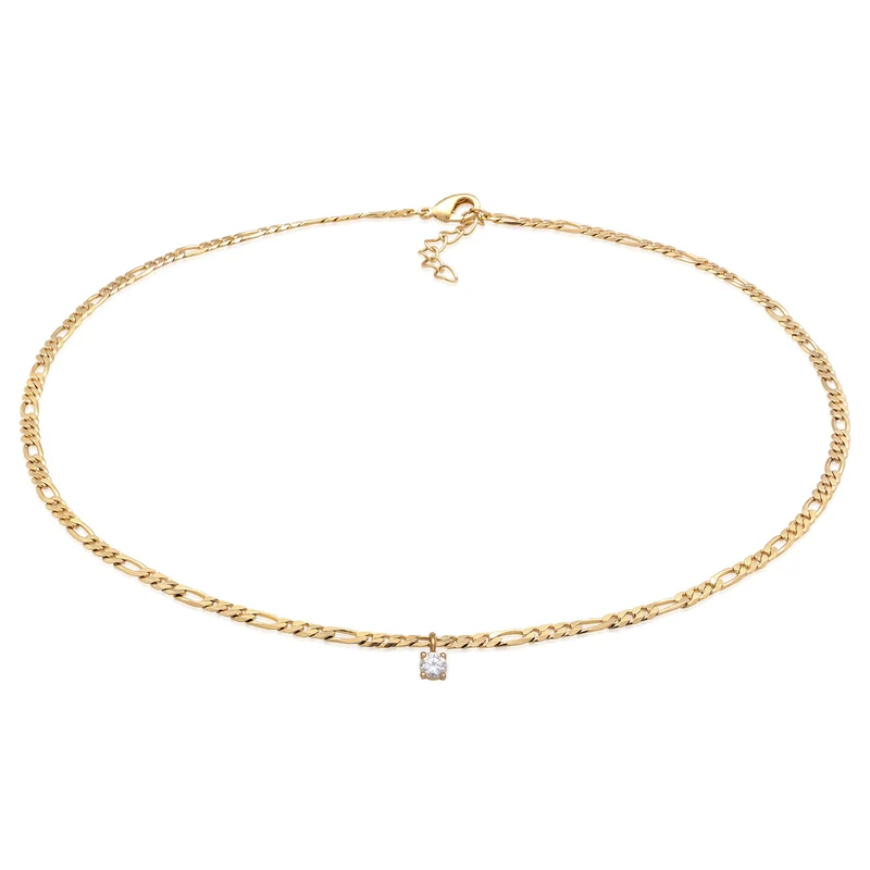 Figaro-Choker | Zirkonia (Weiß)