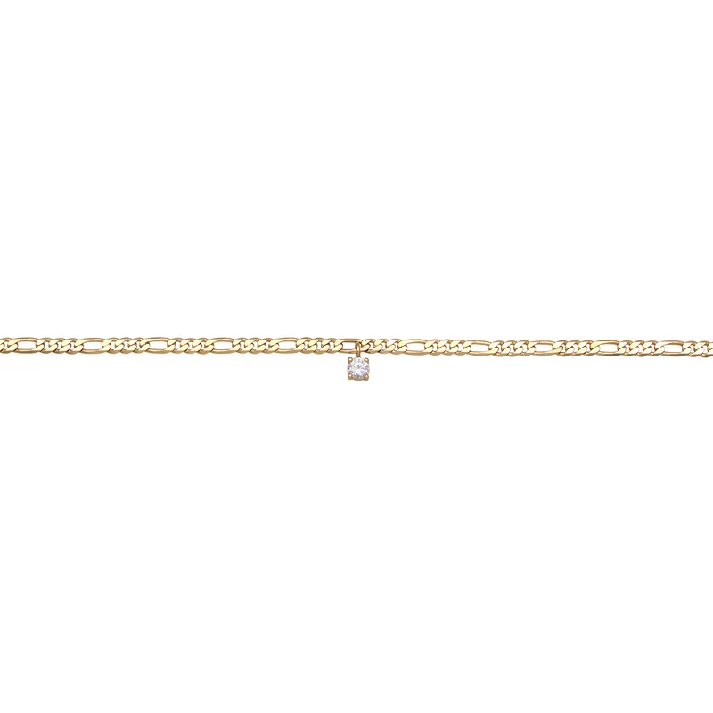 Figaro-Choker | Zirkonia (Weiß)