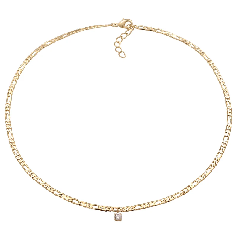 Figaro-Choker | Zirkonia (Weiß)