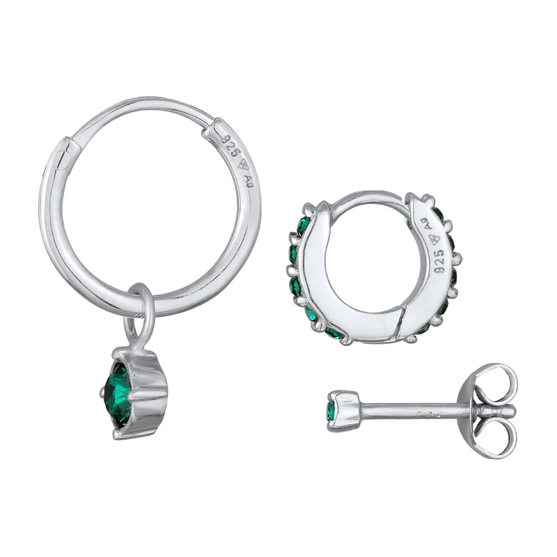 Ohrringset Basic | Kristalle (Grün)