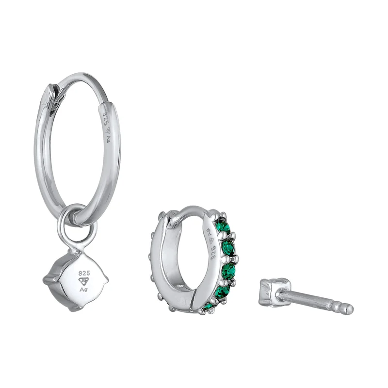 Ohrringset Basic | Kristalle (Grün)