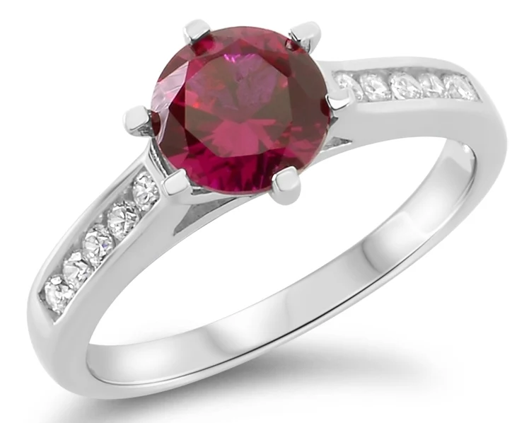 ANTRAGSRING 925 STERLING SILBER ZIRKONIA ROT SILBERRING DAMEN VERLOBUNG RING