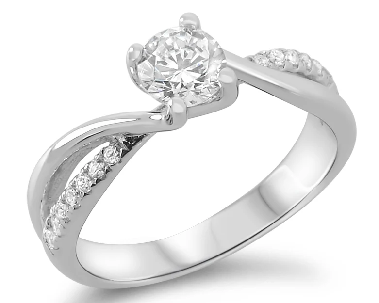 SILBERRING VERLOBUNG ZIRKONIA WEIß ANTRAGSRING RING 925 SILBER DAMENRING KRISTALL
