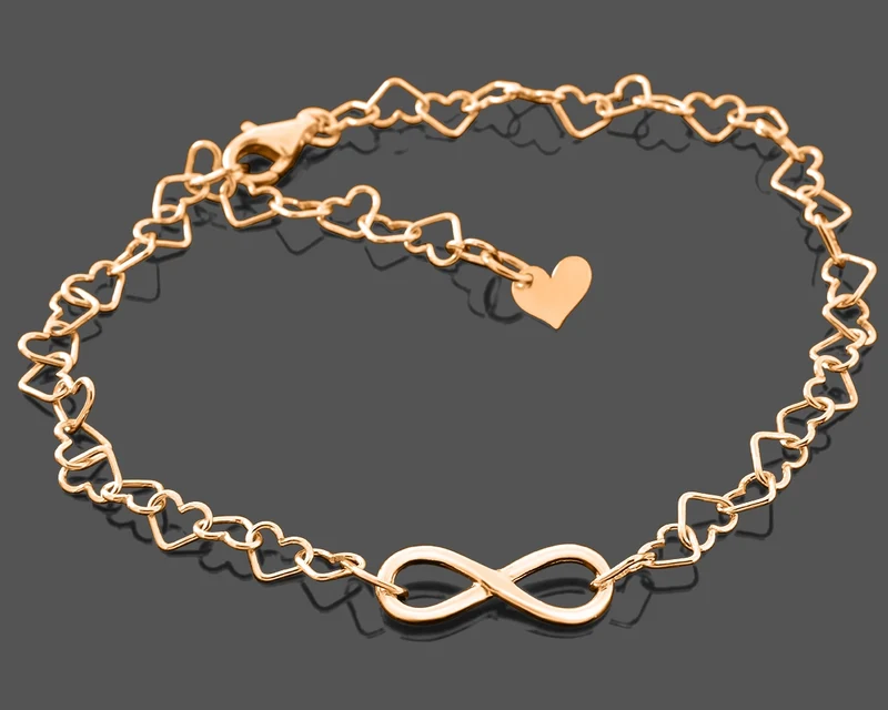 ELEGANTES ARMBAND INFINITY HERZARMBAND ROSÉ GOLD GESCHENK