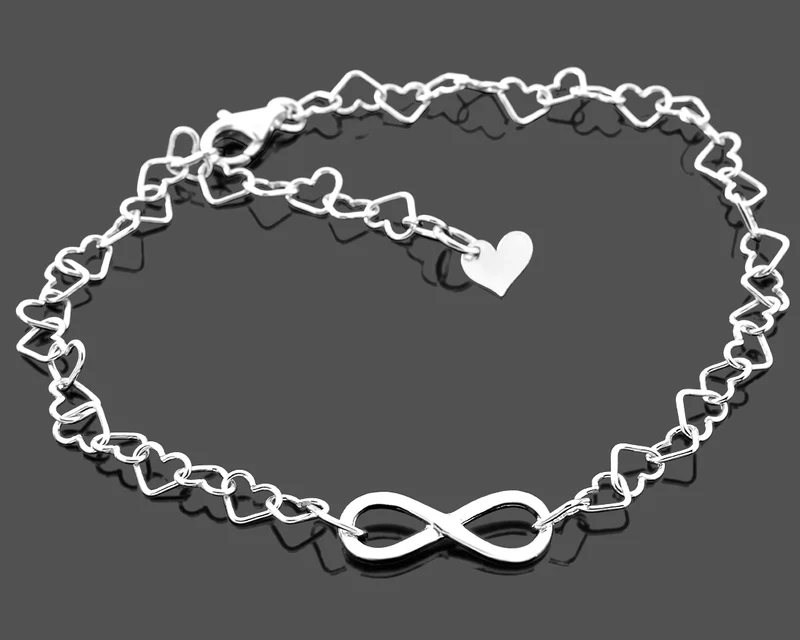 UNENDLICHKEITS SYMBOL HERZ ARMBAND SILBER FREUNDSCHAFTSARMBAND