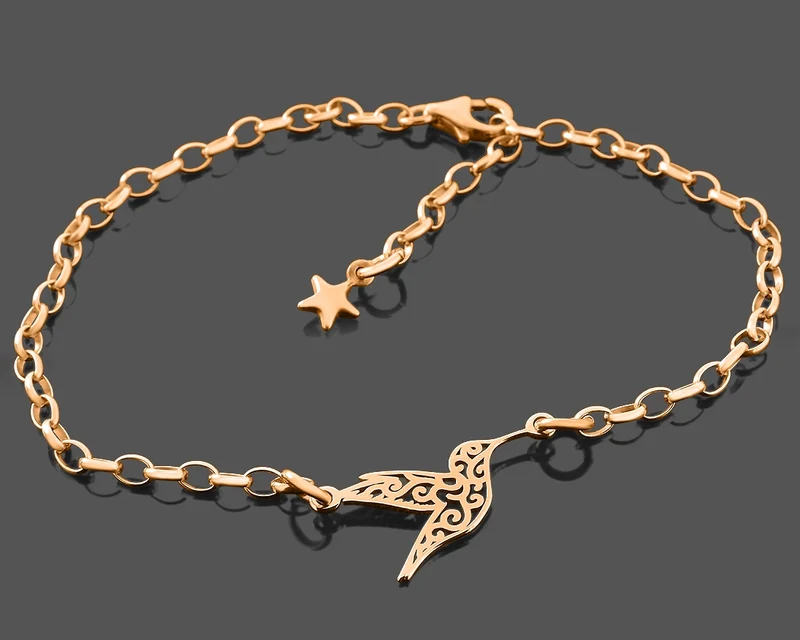 SILBER ARMBAND ROSÉ VERGOLDET KOLIBRI ANHÄNGER SCHMUCK ONLINE