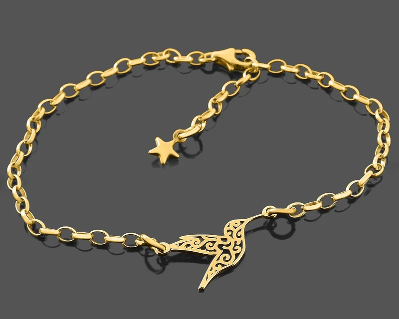 KOLIBRI ARMBAND 925 SILBER VERGOLDET DAMENARMBAND GOLD DESIGN