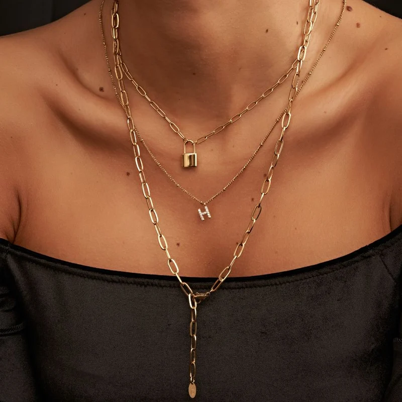 Simple Letter Kette 14K VERGOLDET