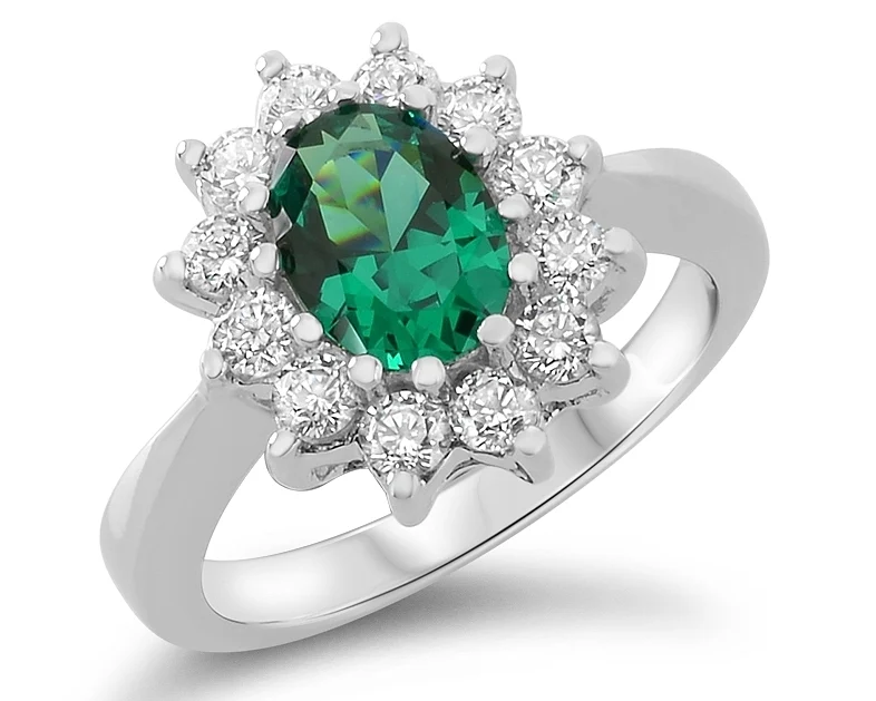 VERLOBUNGSRING ROYAL ZIRKONIA GRÜN SILBERRING 925 SILBER RING DAMEN KRISTALL