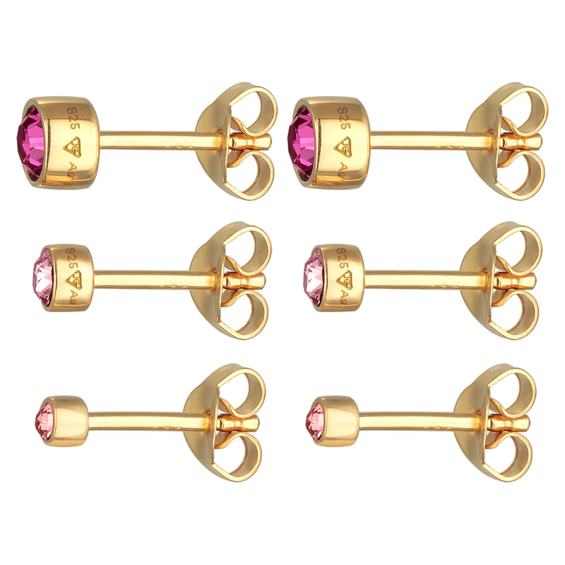 Ohrsteckerset Basic | Kristallen (Rosa)