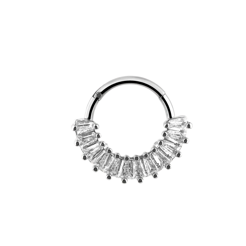Multiple Baguette Clicker Piercing Silber