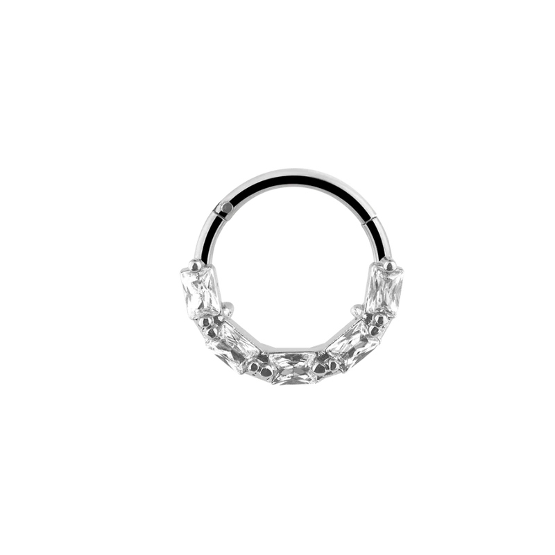 Ball Baguette Clicker Piercing Silber