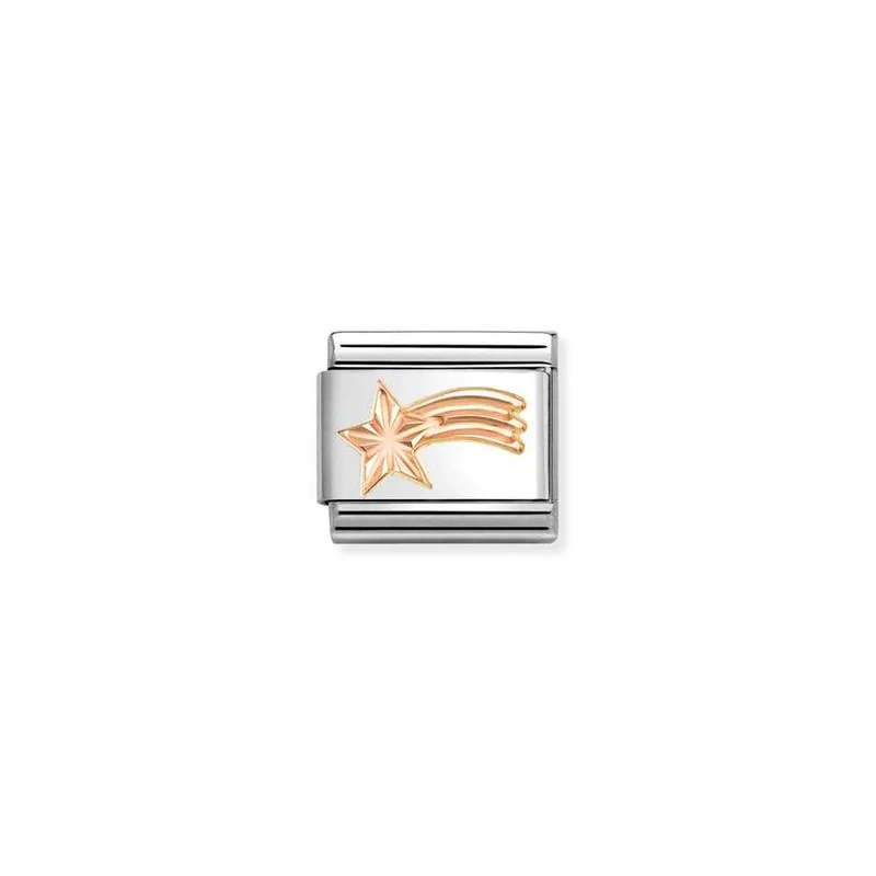 Classic Rose Gold Diamond-Etched Comet Star Christmas Charms