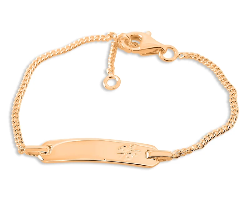 ARMKETTCHEN TAUFE FÜR BABYS ROSÉ VERGOLDET ARMBAND MIT GRAVUR SCHMETTERLING