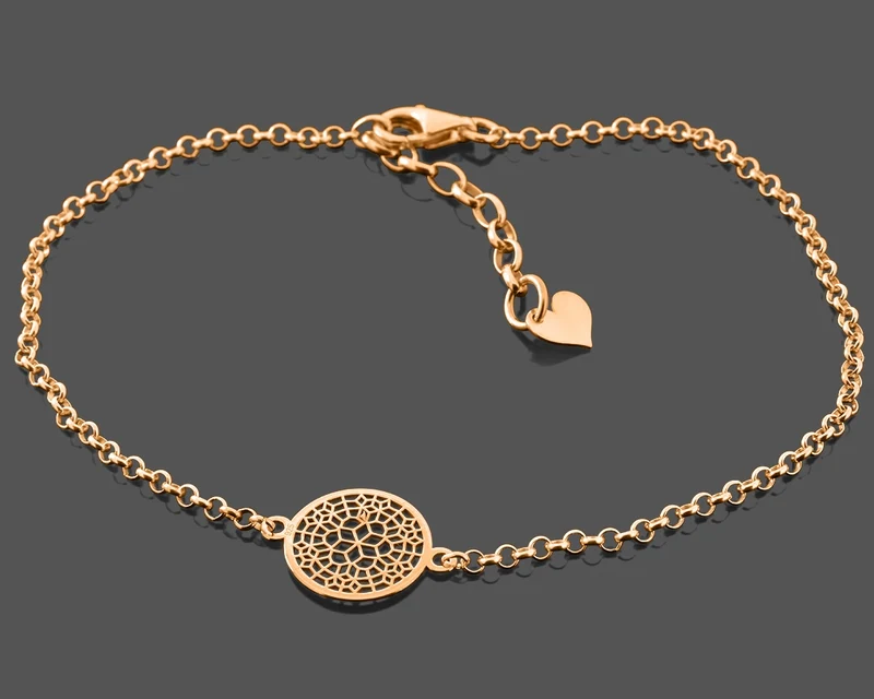 SILBERSCHMUCK ROSE VERGOLDET LEBENSBLUME ARMBAND