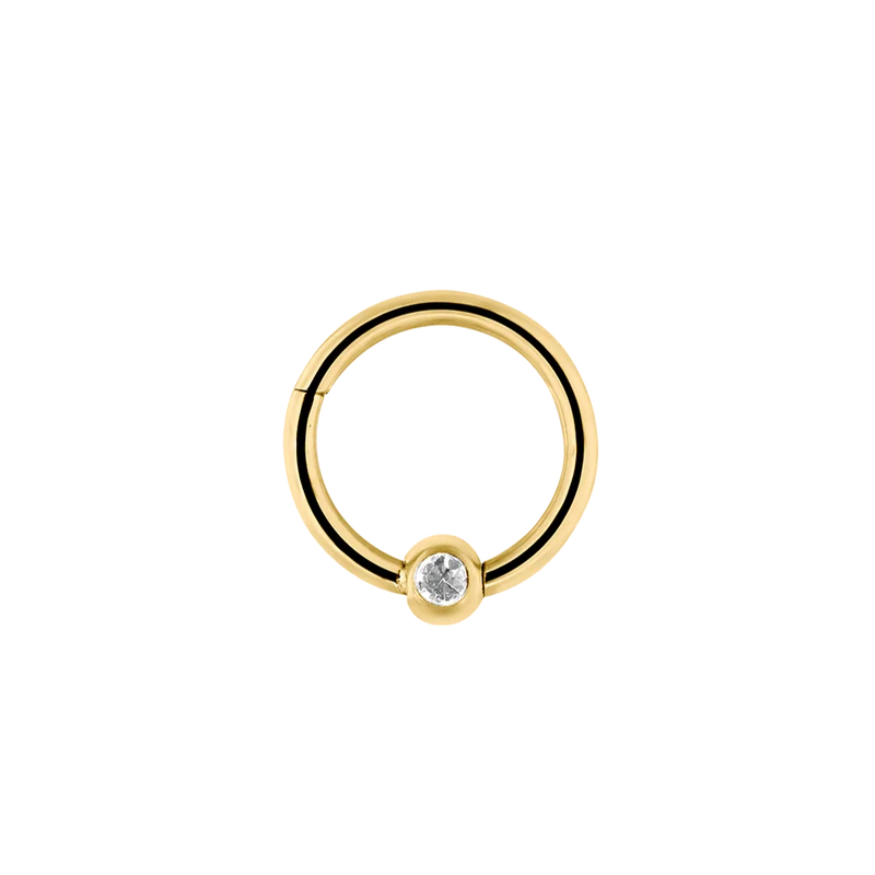 Iconic Stone Clicker Piercing Gold