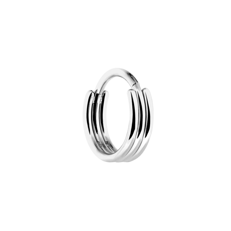 Triple Line Clicker Piercing Silber