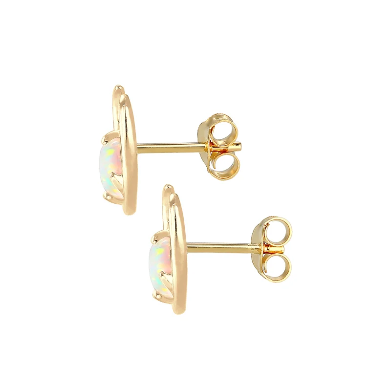 Ohrstecker Hirsch | Opal ( Weiß )