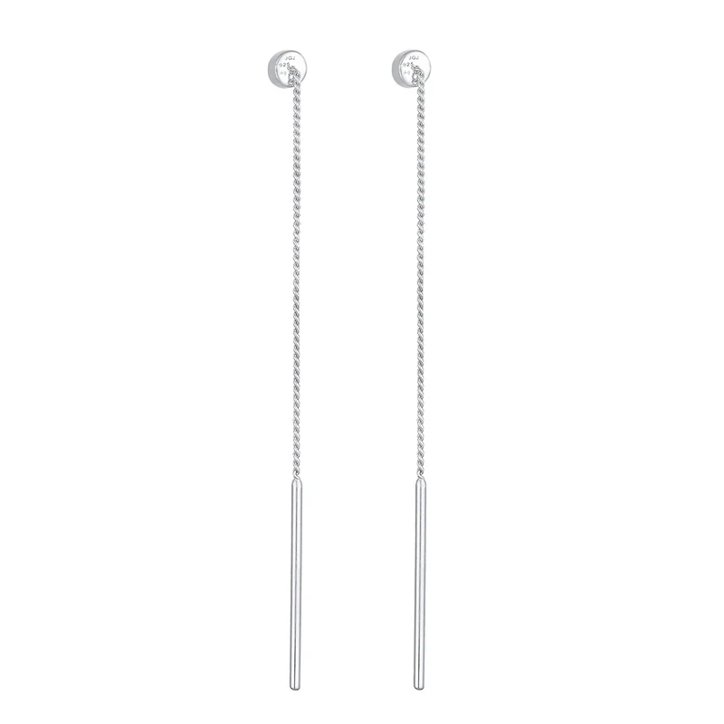 Ohrhänger Durchziehen Solitär | Mit Kristallen von Swarovski® (Weiß)