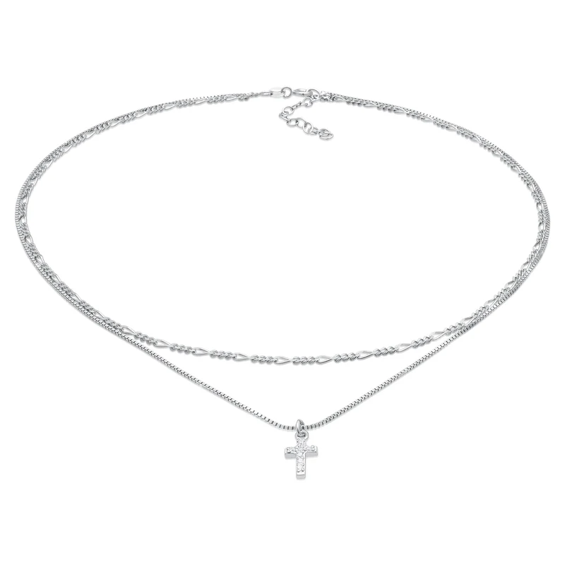 Choker Kreuz Anhänger | Zirkonia (Weiß)
