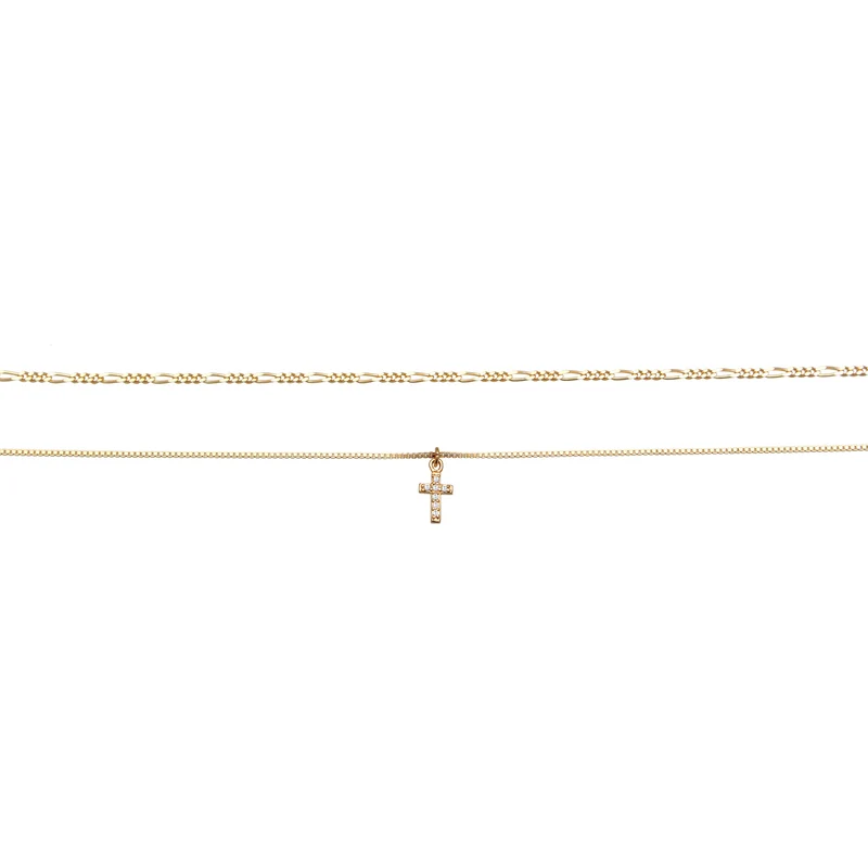 Choker Kreuz Anhänger | Zirkonia (Weiß)