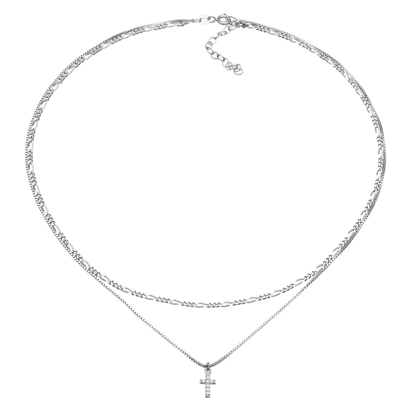 Choker Kreuz Anhänger | Zirkonia (Weiß)
