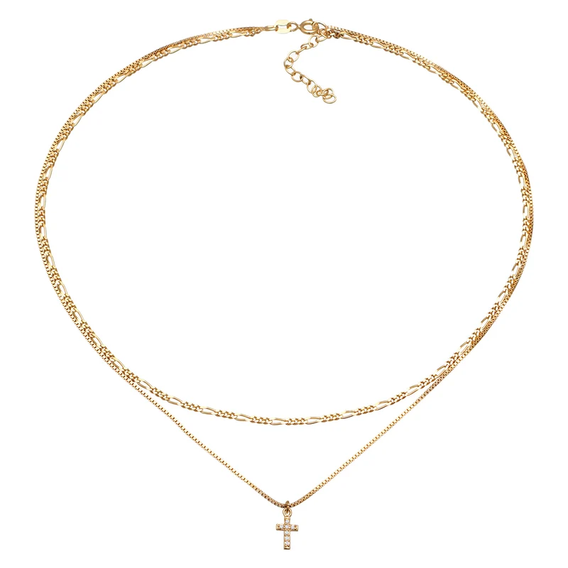 Choker Kreuz Anhänger | Zirkonia (Weiß)