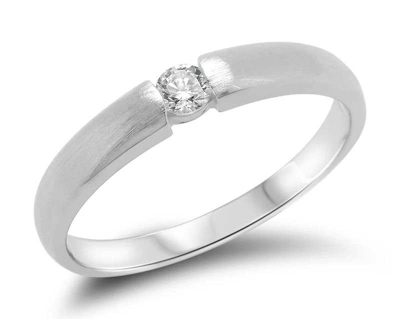 DAMENRING MIT STEIN, SILBERSCHMUCK, VERLOBUNGSRING