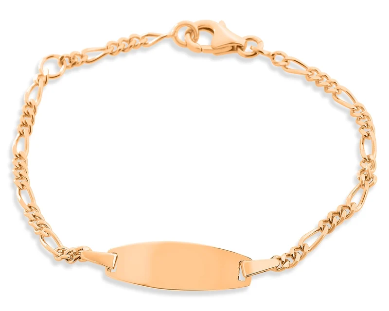 ID BABY ARMBAND MIT GRAVUR ROSE VERGOLDET