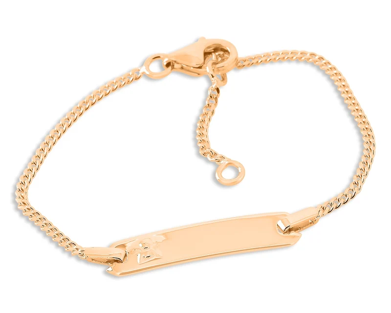 ID KINDERARMBAND ARMKETTCHEN ROSÉ GOLD TAUFE ARMBAND MIT GRAVUR ENGEL