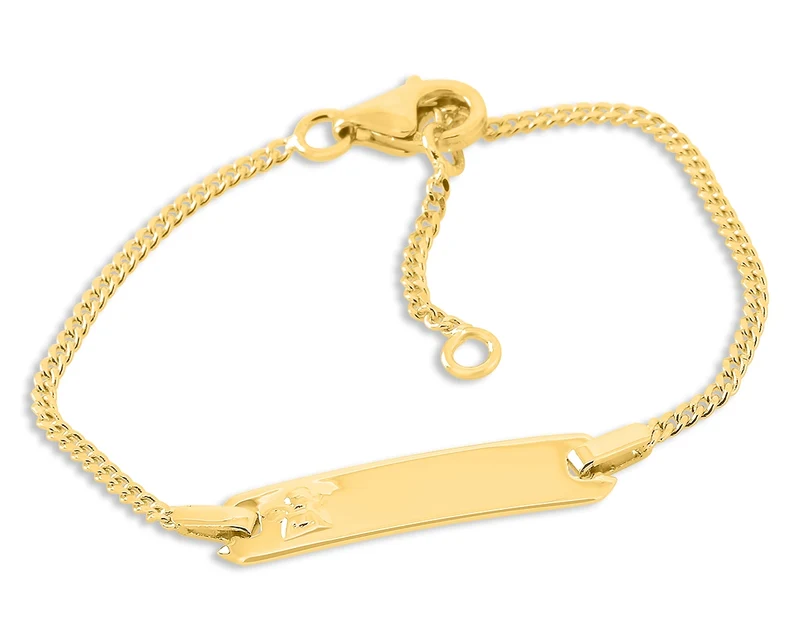 BABYARMBAND VERGOLDET SCHUTZENGEL ARMBAND ID ARMKETTCHEN ZUR TAUFE