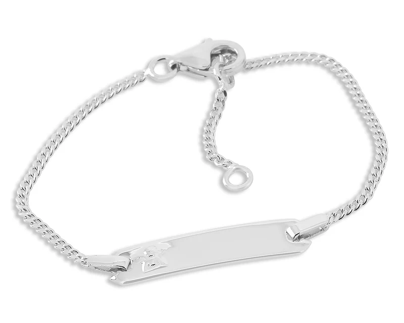 TAUFARMBAND BABY SILBER 925 STERLING SILBER ARMBAND MIT ENGEL MOTIV GRAVUR