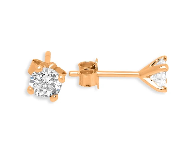 SCHLICHTE OHRSTECKER ROSÉ VERGODLET ELEGANTE ZIRKONIA OHRSTECKER