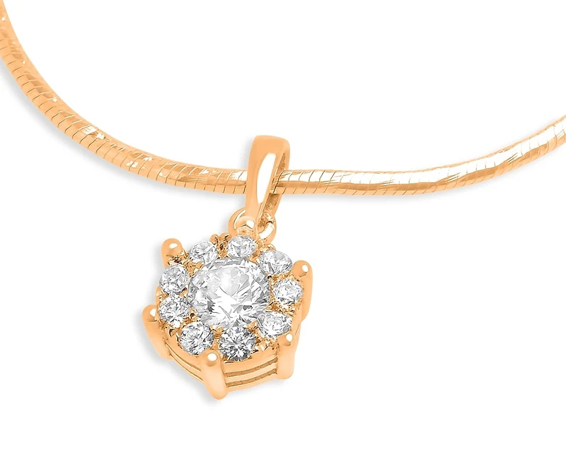 ELEGANTE DAMENKETTE SILBER ROSÉ VERGOLDET FESTLICHER SCHMUCK
