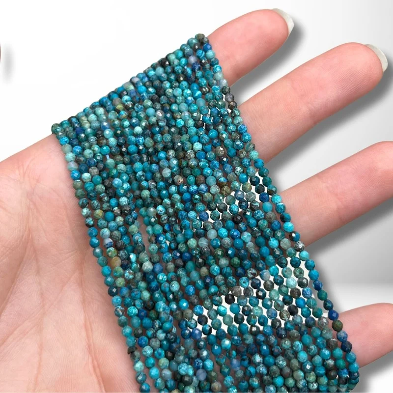 Facettierte Chrysokollperle 5A (2,4 MM)