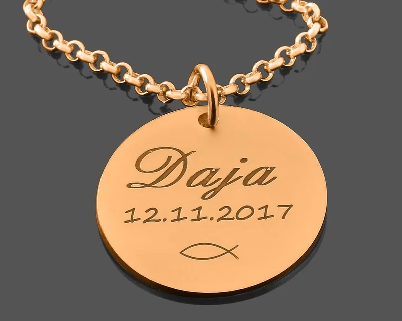 NAMENSKETTE ROSÉ VERGOLDET KETTE MIT WUNSCHNAMEN GRAVUR